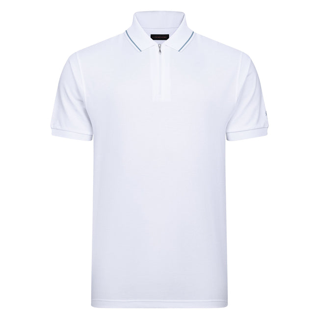 Lizard King White Zipper Polo Hover Image