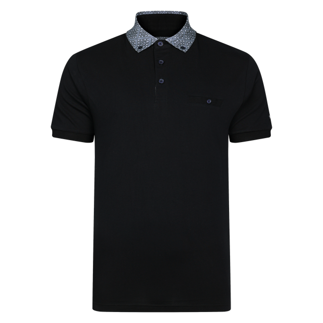Lizard King Black Printed Collar Polo Shirt Hover Image