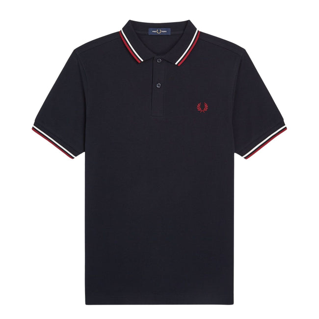 Fred Perry Twin Tipped Polo Shirt - Navy Hover Image