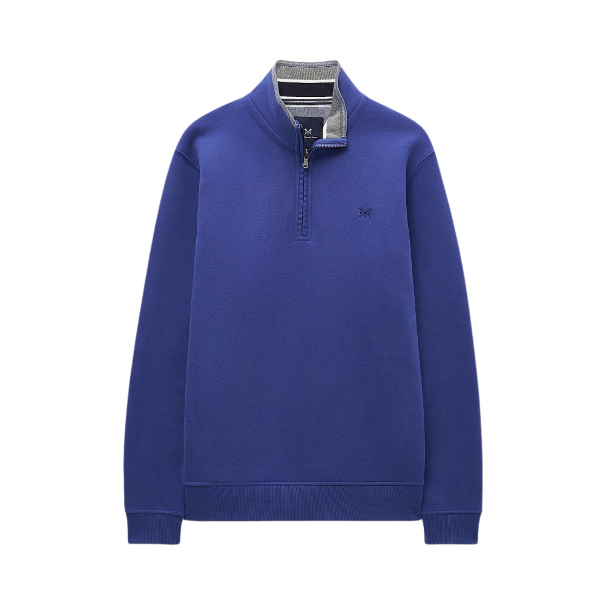 Crew Clothing Classic Cotton-Mix Half-Zip Sweatshirt - Navy