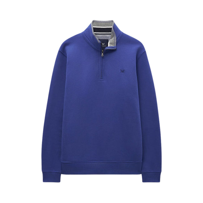 Crew Clothing Classic Cotton-Mix Half-Zip Sweatshirt - Navy Hover Image