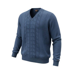 Gabicci M02 Pattern Front V Neck Jumper - Delft