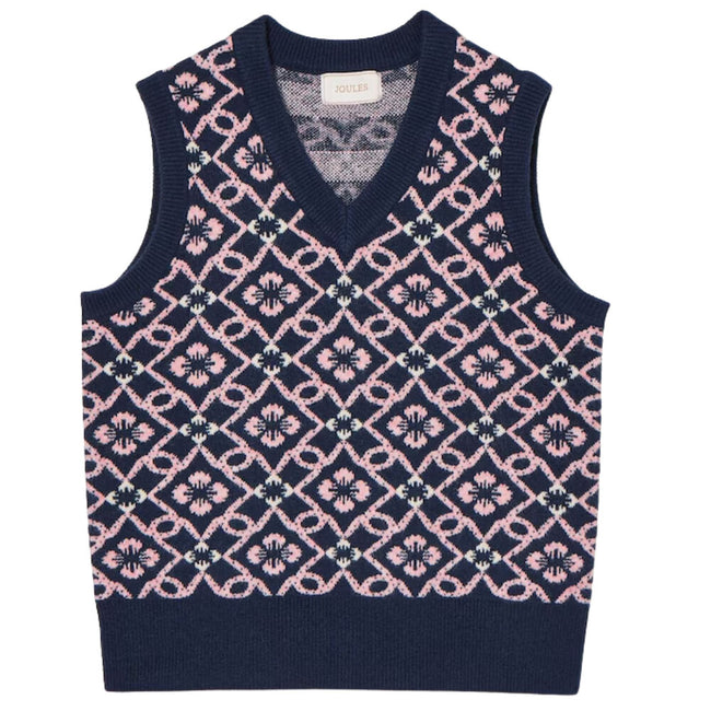 Meredith V-Neck Knitted Vest - Camel Hover Image