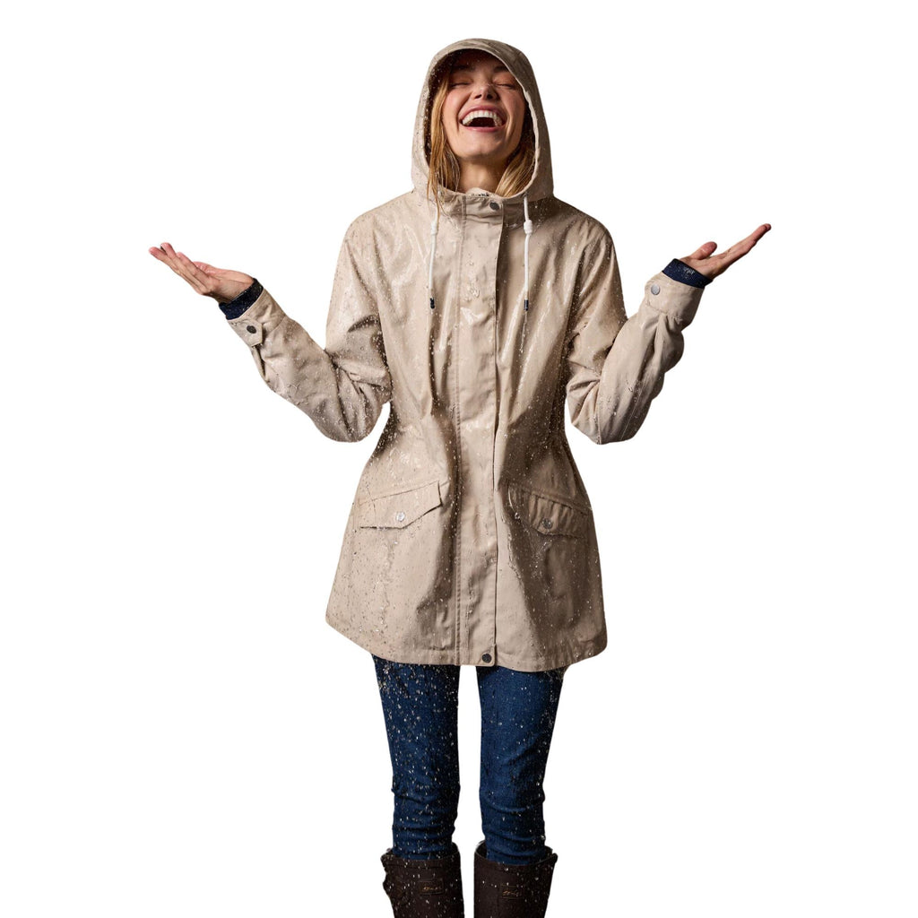 Joules Womens Portwell Neutral Waterproof Raincoat - Neutral