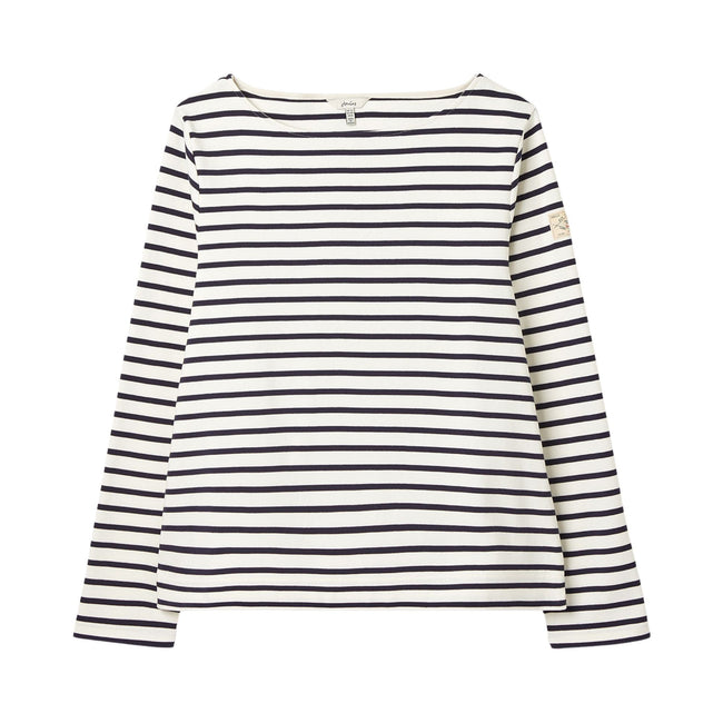 Joules Womens Harbour T-Shirt - Cream/Navy Hover Image
