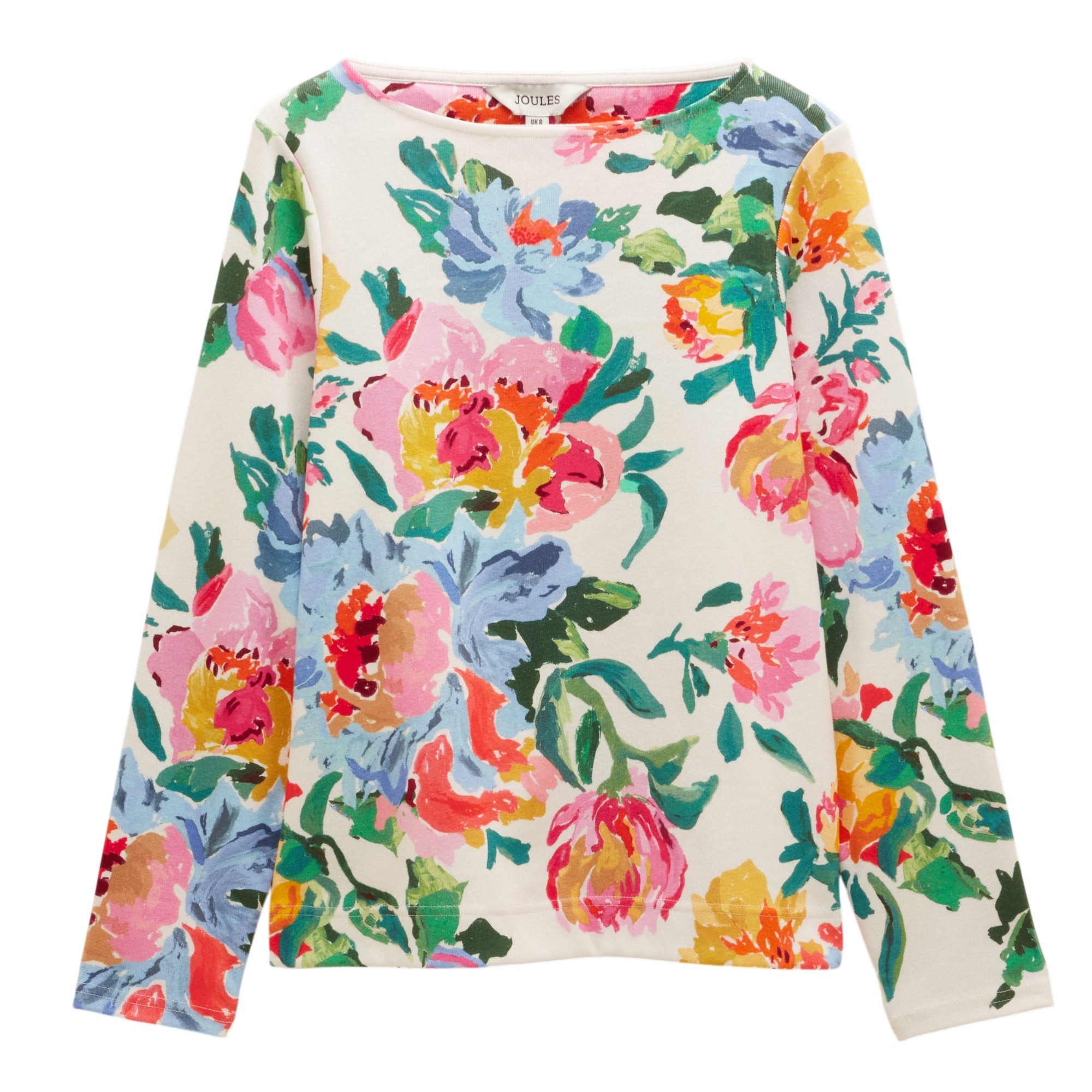 Joules Womens Harbour Artist Floral Printed Boat Neck Breton Top