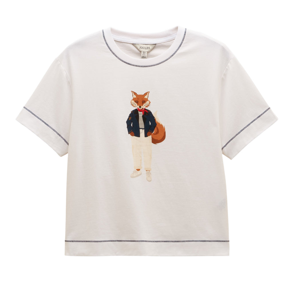 Joules Womens Jonty Fox Graphic Short Sleeve T-Shirt