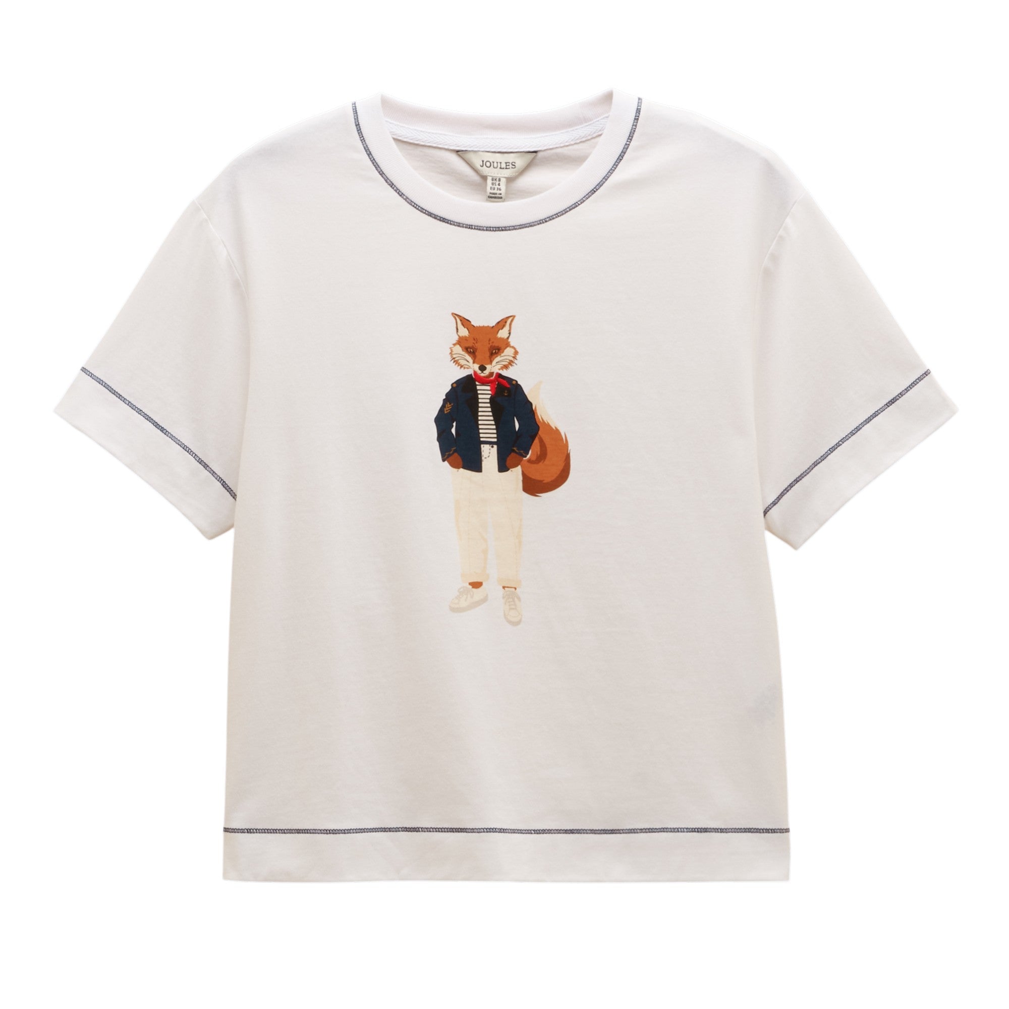 Joules Womens Jonty Fox Graphic Short Sleeve T-Shirt