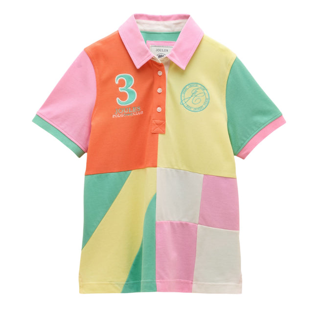 Joules Womens Beaufort Embroidered Short Sleeve Polo Shirt - Harlequin Hover Image