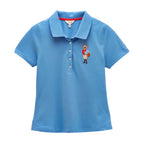 Joules Womens Jonty Fox Slim Fit Cotton Pique Polo Shirt - Blue