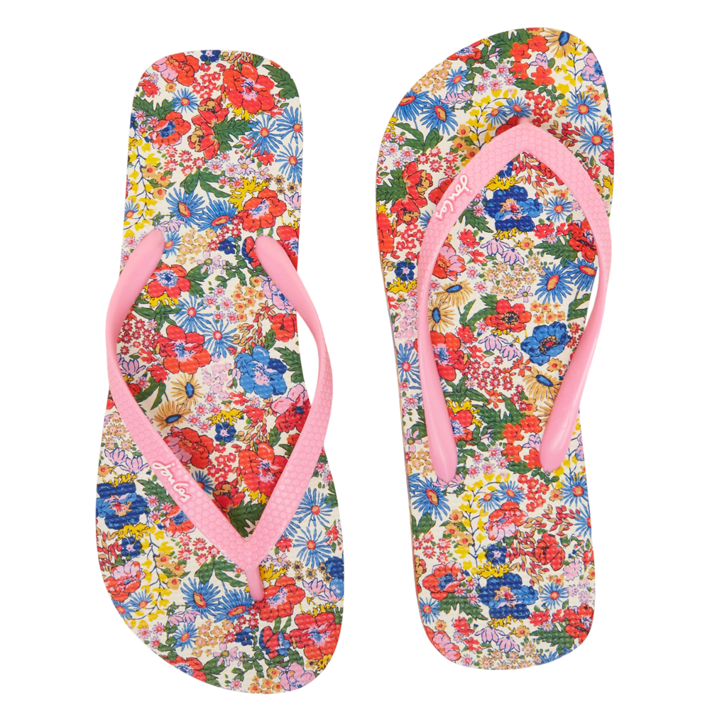Joules Womens Sandy Printed Flip Flops - Ditsy