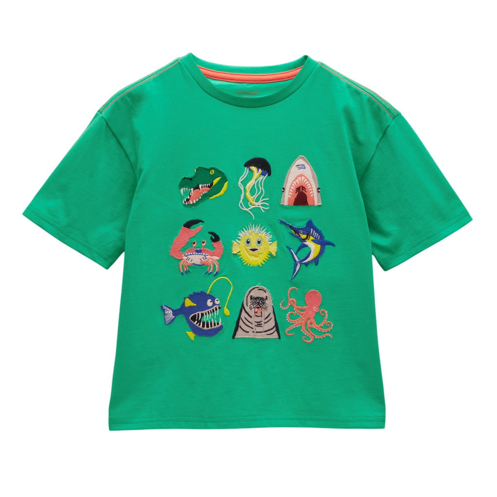 Joules Boys Archie Applique Graphic T-Shirt - Green