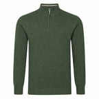 Peter Gribby Mens Lambswool ¼ Zip Jumper - Thyme