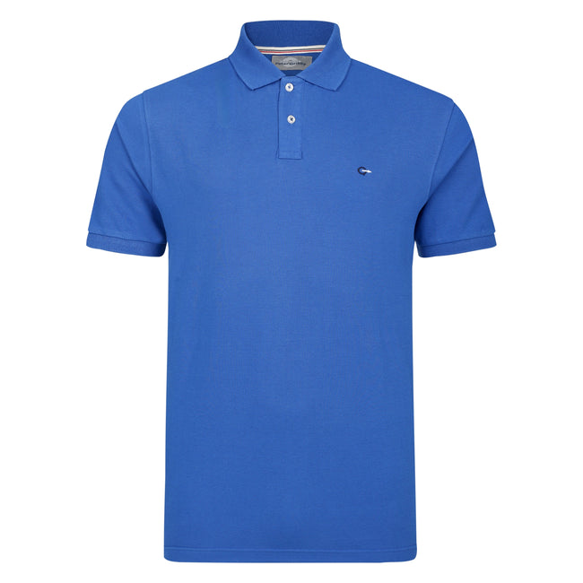 Peter Gribby Cotton Pique Polo Shirt - Indigo Hover Image