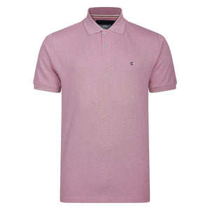 Peter Gribby Short Sleeve Melange Pique Polo Shirt - Mauve