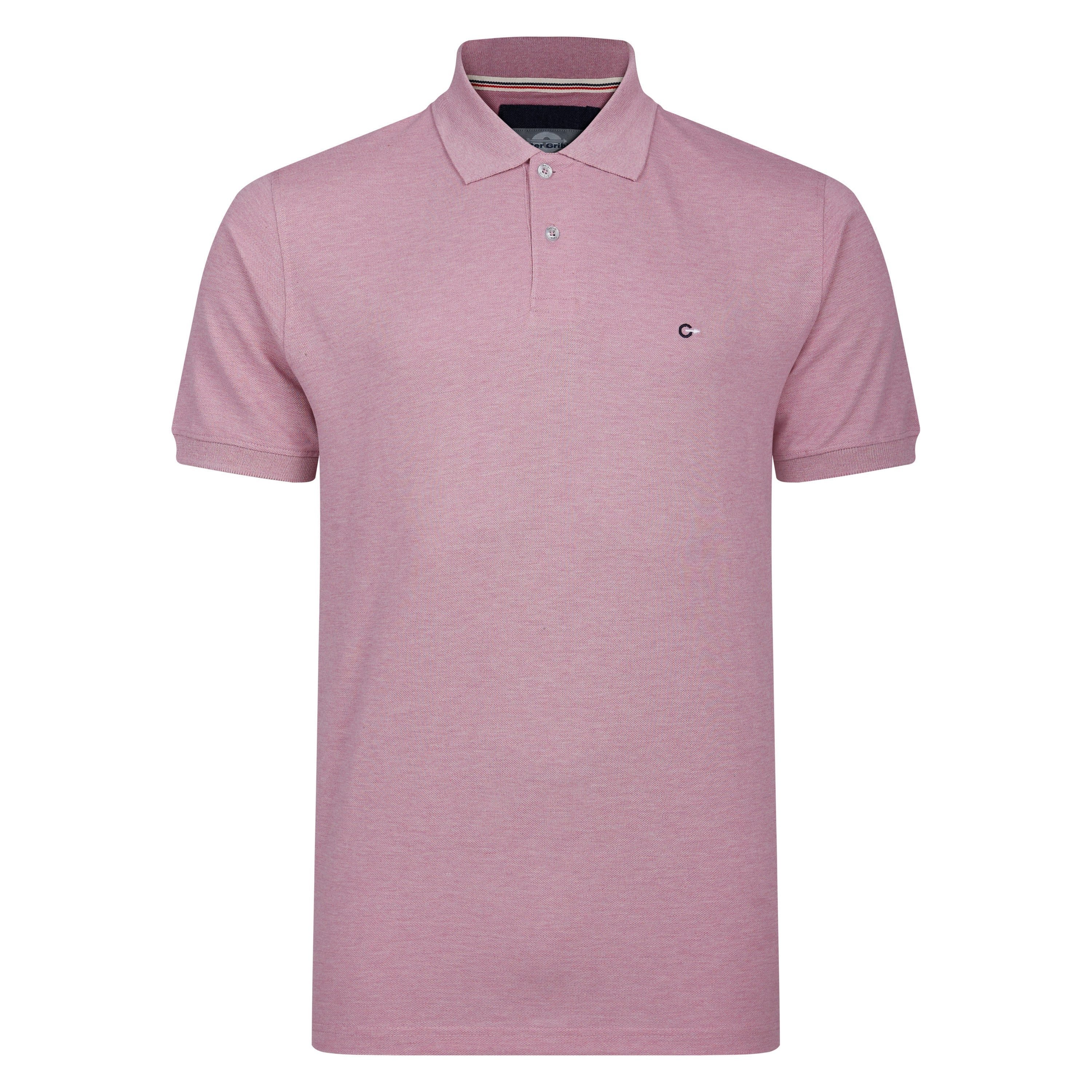 Peter Gribby Short Sleeve Melange Pique Polo Shirt - Mauve