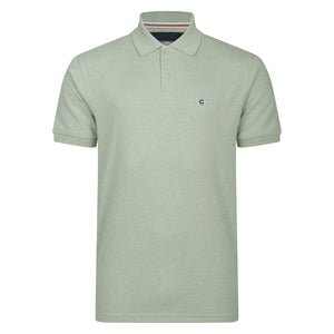 Peter Gribby Short Sleeve Melange Pique Polo Shirt - Pistachio