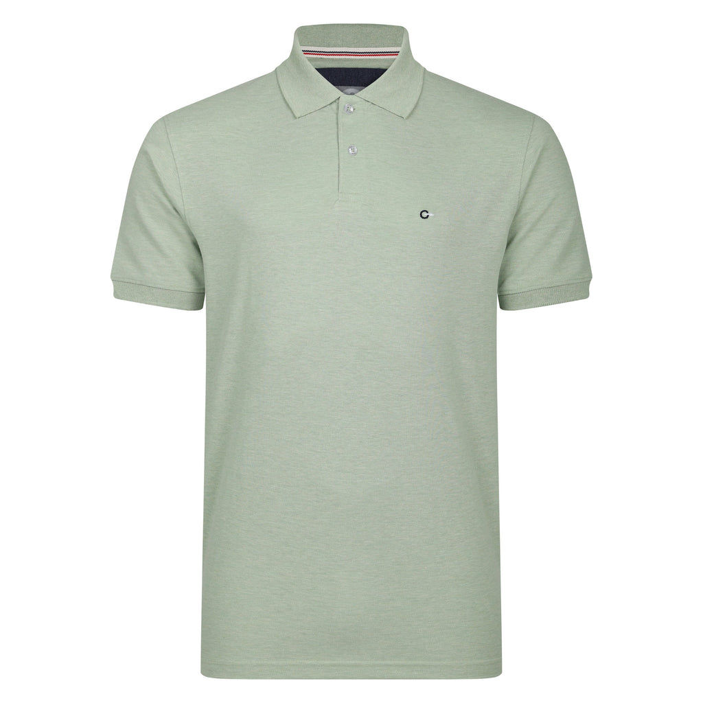 Peter Gribby Short Sleeve Melange Pique Polo Shirt - Pistachio