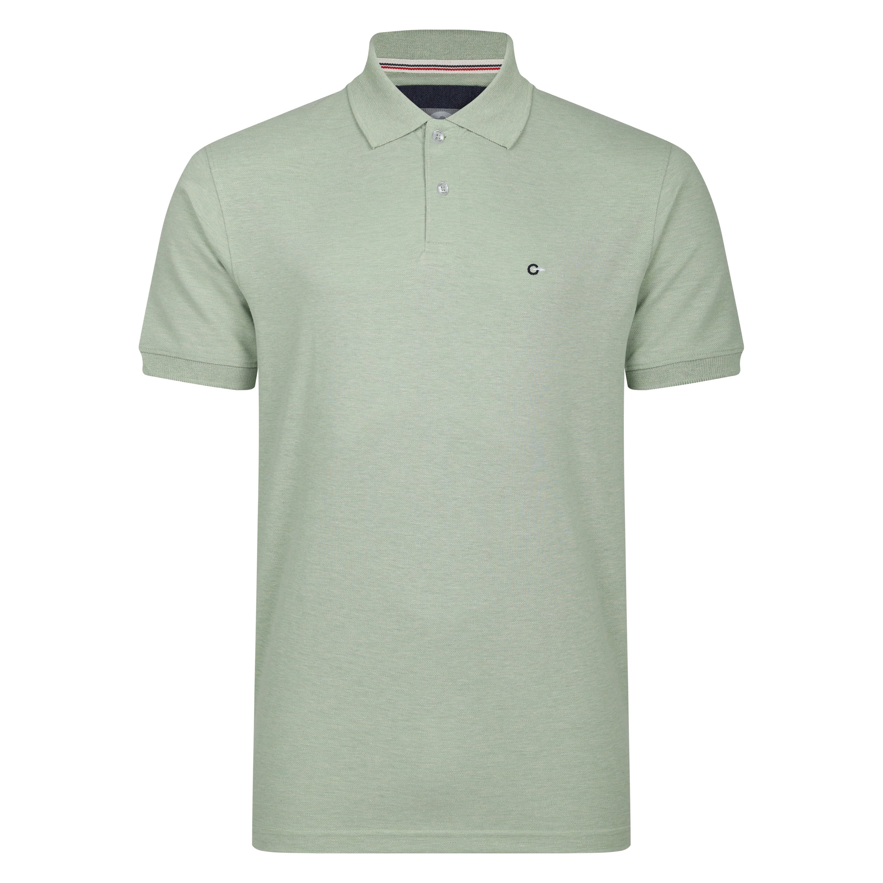 Peter Gribby Short Sleeve Melange Pique Polo Shirt - Pistachio