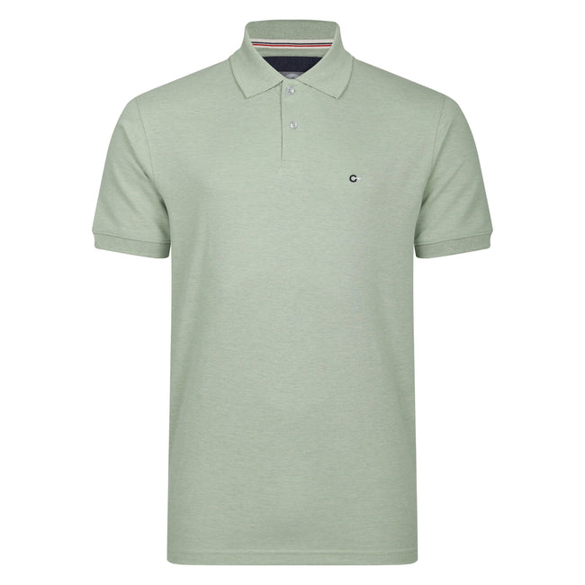 Peter Gribby Short Sleeve Melange Pique Polo Shirt - Pistachio Hover Image