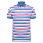 Peter Gribby Short Sleeve Striped Melange Pique Polo