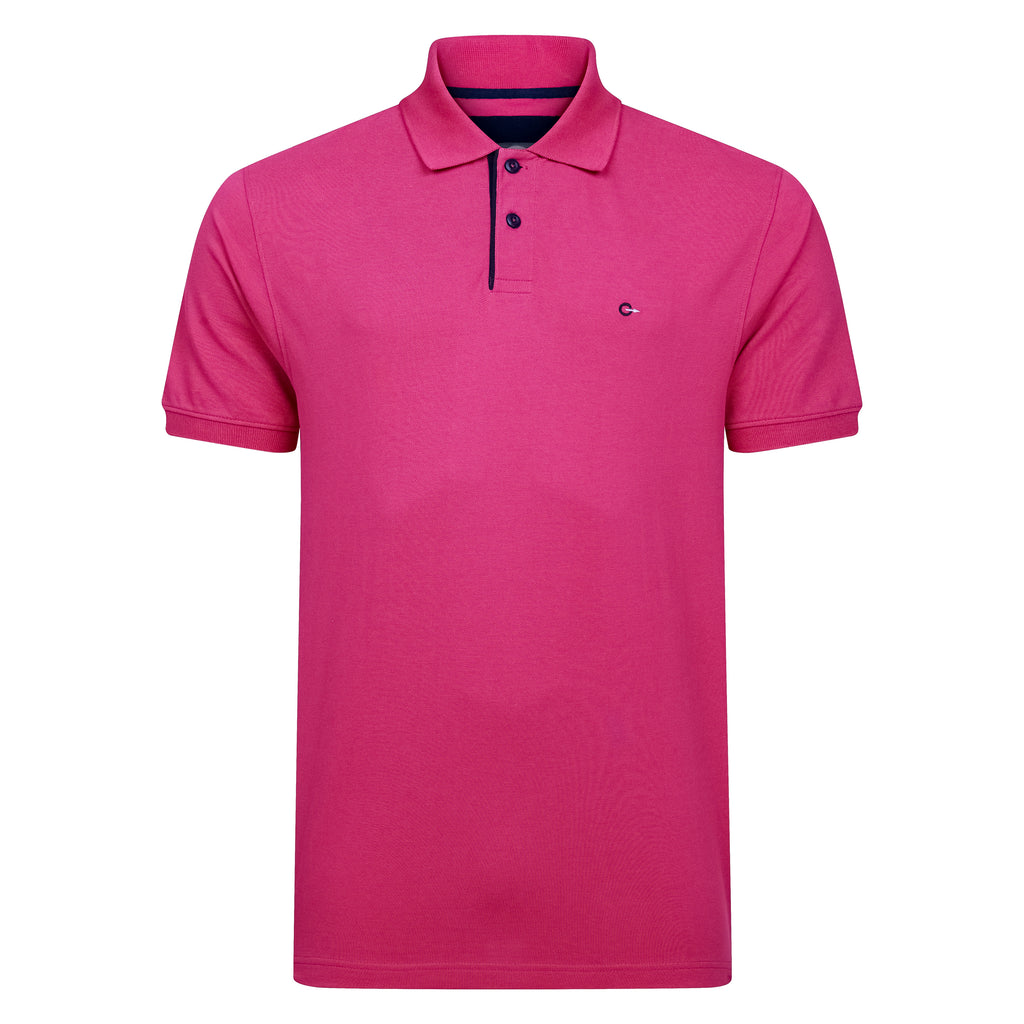 Peter Gribby Short Sleeve Solid Colour Pique Polo - Magenta