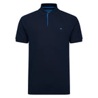 Peter Gribby Short Sleeve Solid Colour Pique Polo - Navy
