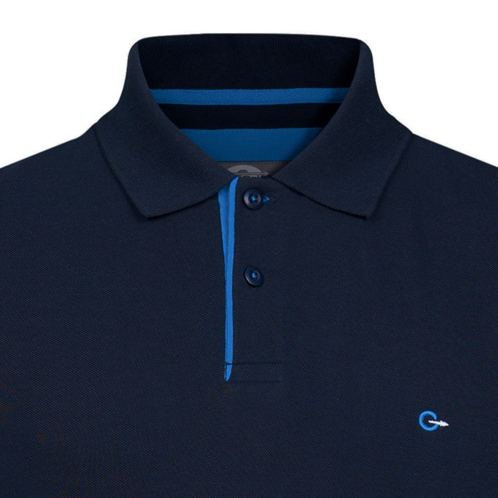 Peter Gribby Short Sleeve Solid Colour Pique Polo - Navy