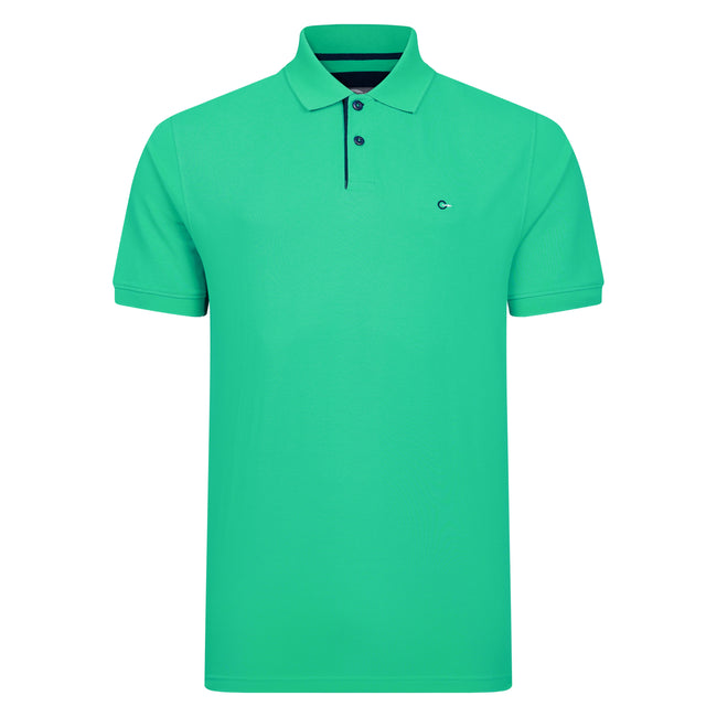 Peter Gribby Short Sleeve Solid Colour Pique Polo - Spearmint Hover Image