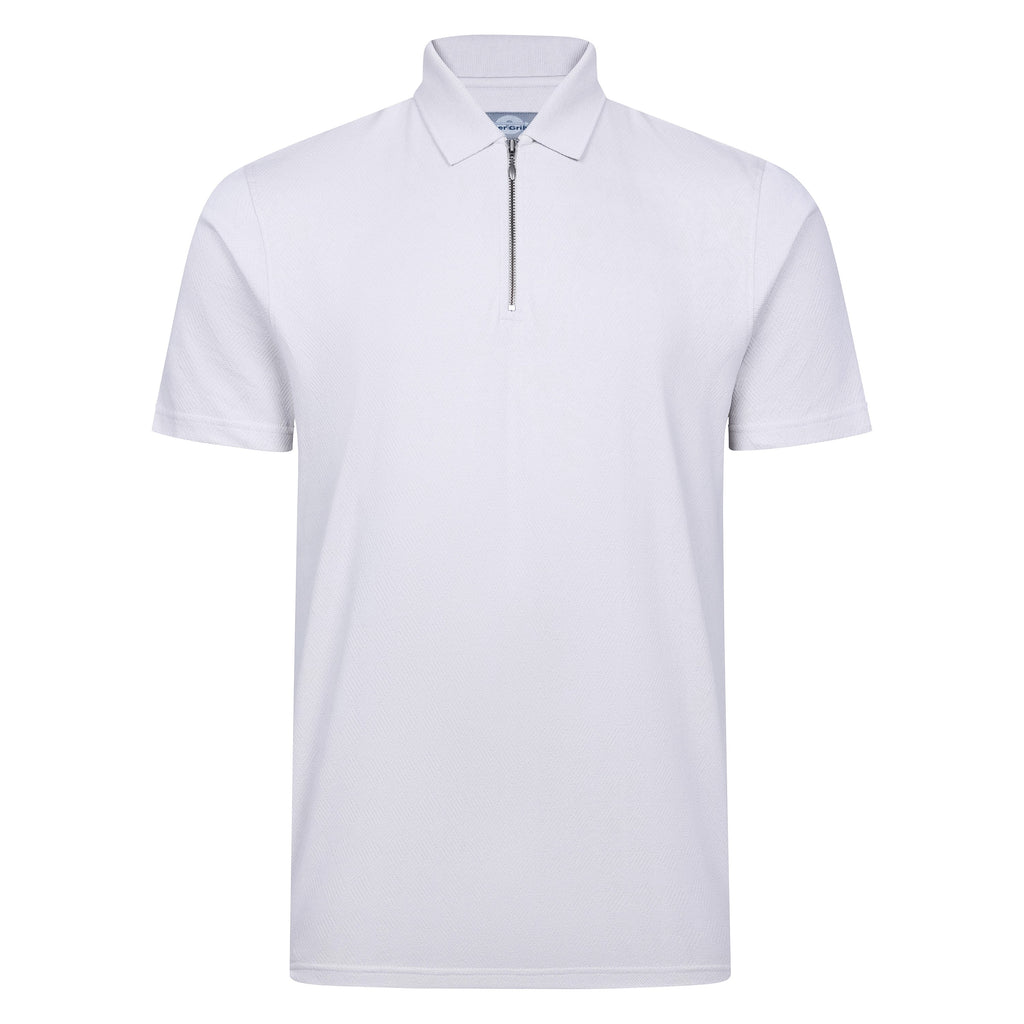 Peter Gribby Diamond Pattern Zipper Polo