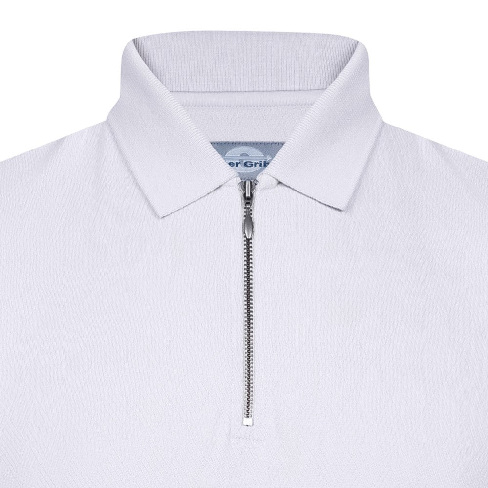 Peter Gribby Diamond Pattern Zipper Polo