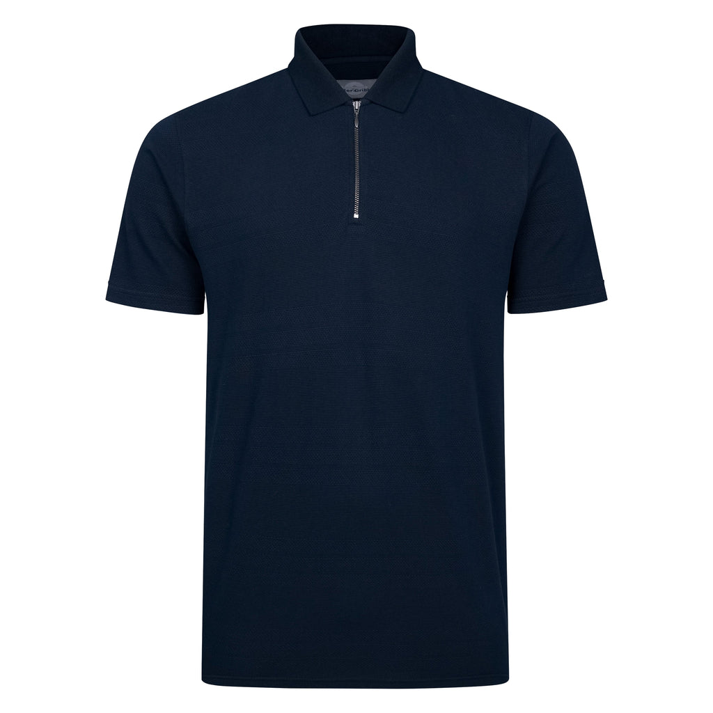 Peter Gribby Bubble Stripe Zipper Polo