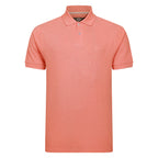 Peter Gribby Short Sleeve Melange Pique Polo - Apricot