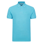 Peter Gribby Short Sleeve Melange Pique Polo - Aqua