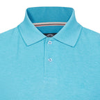 Peter Gribby Short Sleeve Melange Pique Polo - Aqua