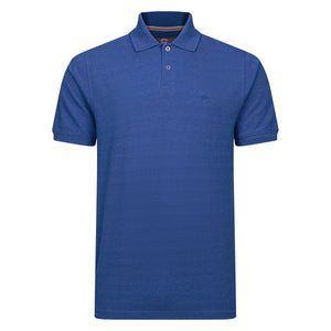 Peter Gribby Short Sleeve Melange Pique Polo - Blue