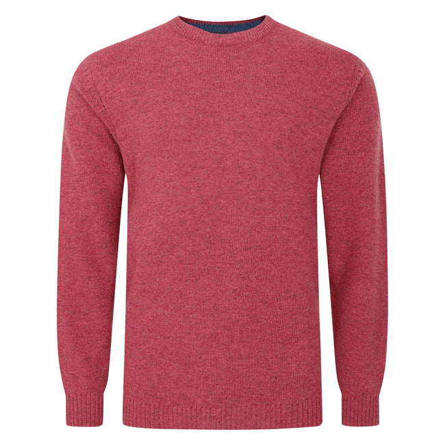 Peter Gribby Lambswool Rice Stitch Crew Neck Sweater - Rose Hover Image