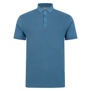 Peter Gribby Short Sleeve Knitted Polo Shirt - Teal