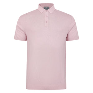 Peter Gribby Short Sleeve Icemint Knitted Polo Shirt - Rose