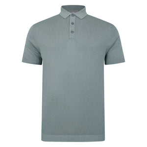 Peter Gribby Short Sleeve Icemint Knitted Polo Shirt - Sage