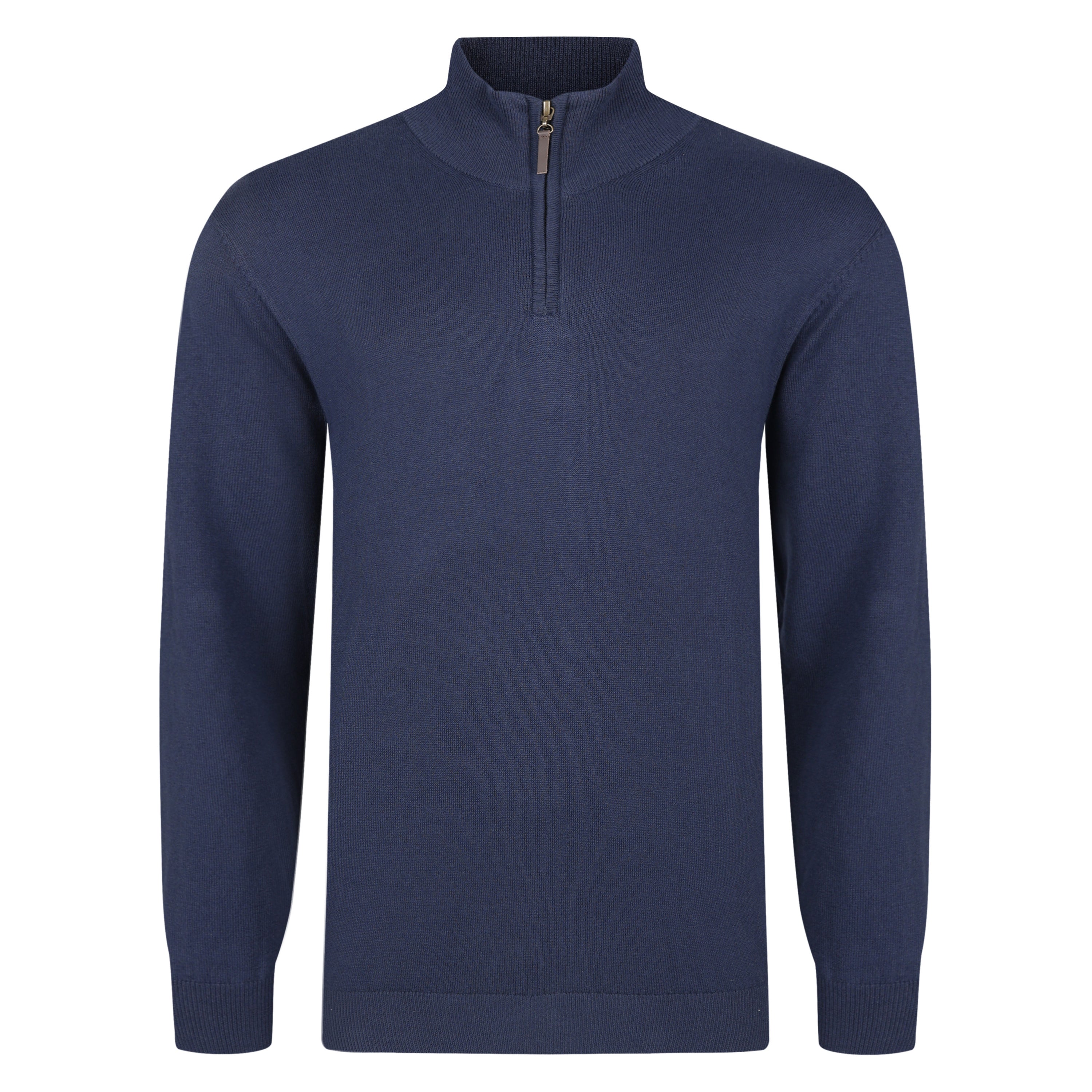 Peter Gribby Cotton Quarter Zip Sweater - Navy