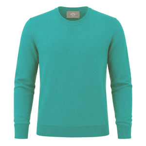 Peter Gribby Merino Blend Crew Neck Sweater - Aqua