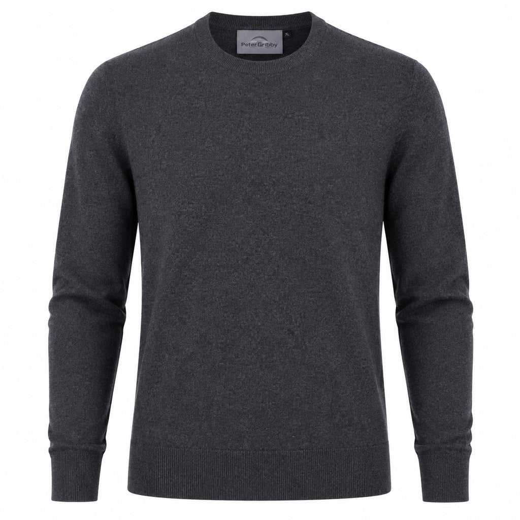 Peter Gribby Merino Blend Crew Neck Sweater - Charcoal