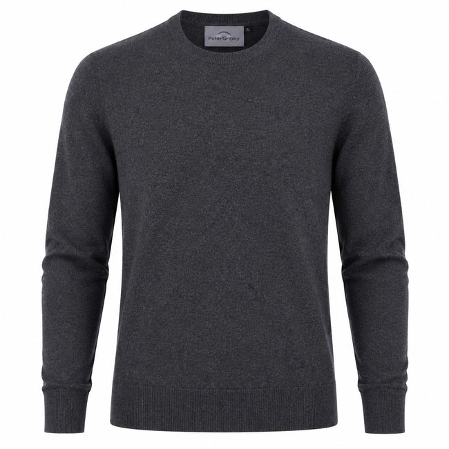 Peter Gribby Merino Blend Crew Neck Sweater - Charcoal Hover Image