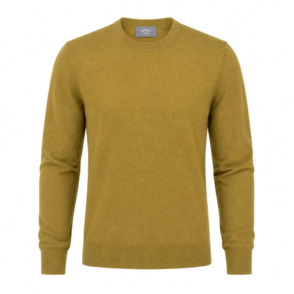 Peter Gribby Merino Blend Crew Neck Sweater - Mustard