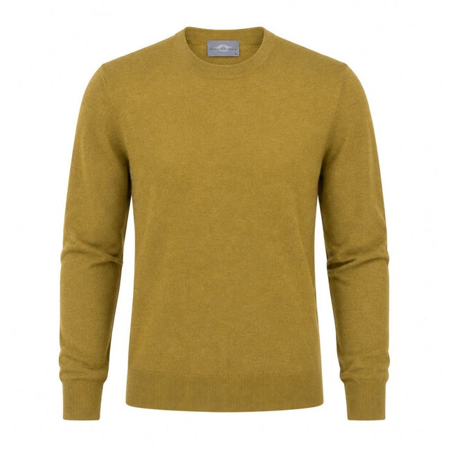 Peter Gribby Merino Blend Crew Neck Sweater - Mustard Hover Image