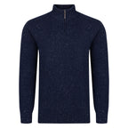 Peter Gribby Lambswool Mix Nep 1/4 Zip - Indigo