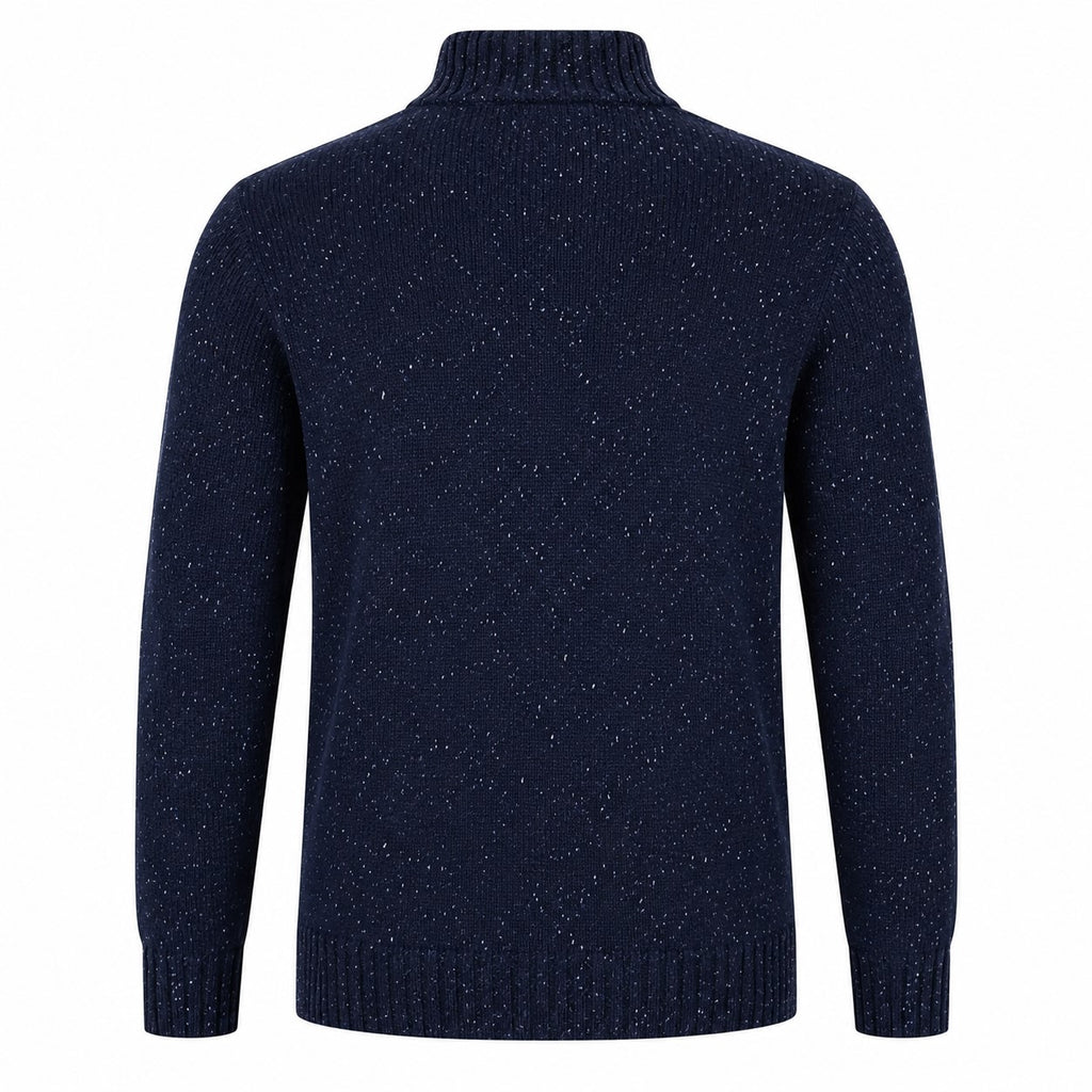 Peter Gribby Lambswool Mix Nep 1/4 Zip - Indigo