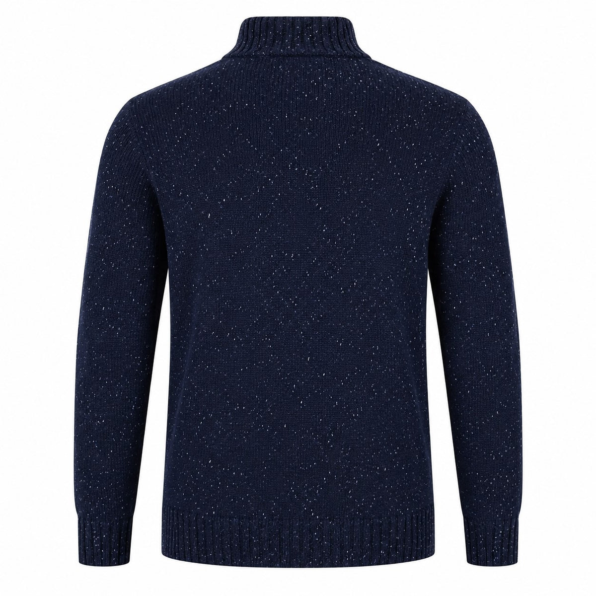 Peter Gribby Lambswool Mix Nep 1/4 Zip - Indigo