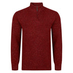 Peter Gribby Lambswool Mix Nep 1/4 Zip - Wine